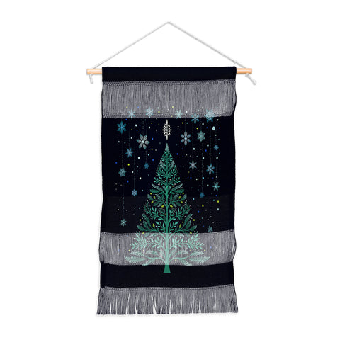 episodic drawing Christmas Night TreeSnowy Wall Hanging Portrait