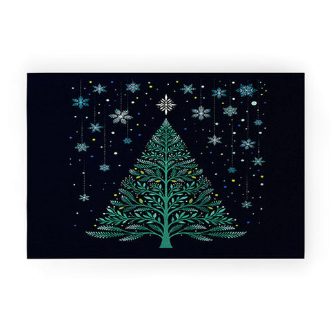 episodic drawing Christmas Night TreeSnowy Welcome Mat