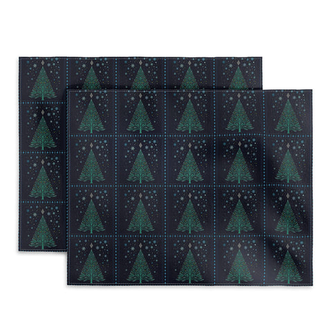 episodic drawing Christmas Night TreeSnowy Placemat