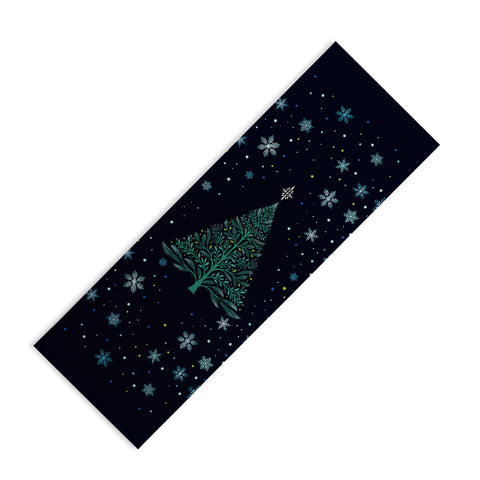 episodic drawing Christmas Night TreeSnowy Yoga Mat