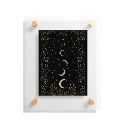 episodic drawing Crescent Moon Garden Floating Acrylic Print