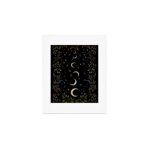 episodic drawing Crescent Moon Garden Art Print