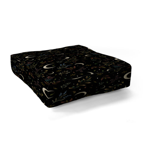 episodic drawing Crescent Moon Garden Floor Pillow Square