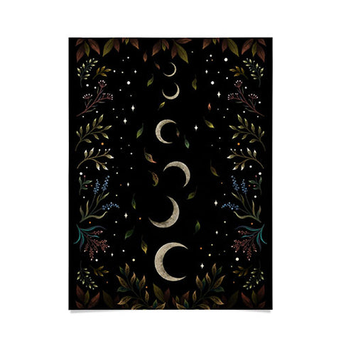 episodic drawing Crescent Moon Garden Poster