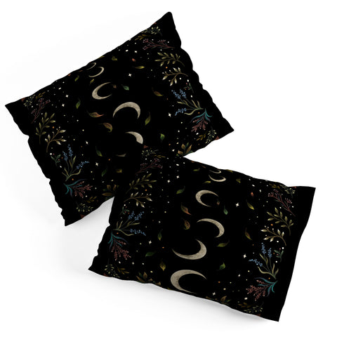 episodic drawing Crescent Moon Garden Pillow Shams