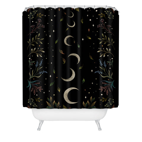 episodic drawing Crescent Moon Garden Shower Curtain