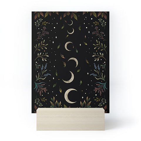 episodic drawing Crescent Moon Garden Mini Art Print