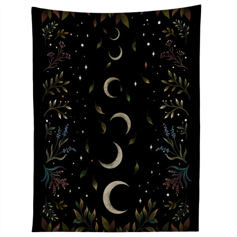 episodic drawing Crescent Moon Garden Tapestry