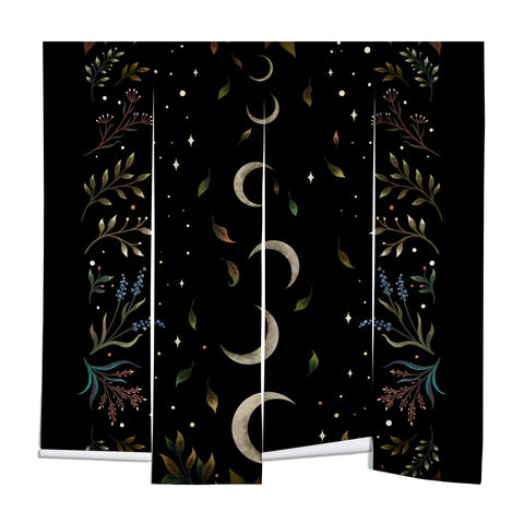 episodic drawing Crescent Moon Garden Wall Mural