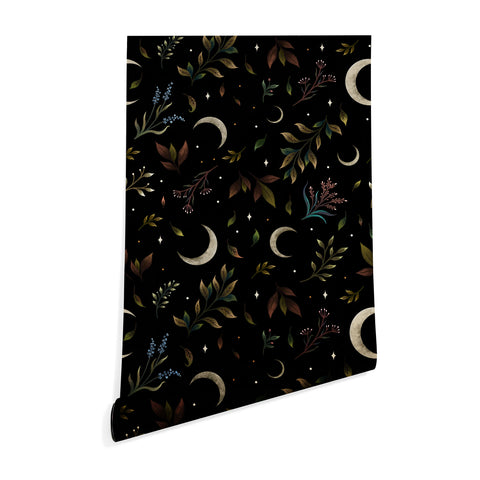 episodic drawing Crescent Moon Garden Wallpaper
