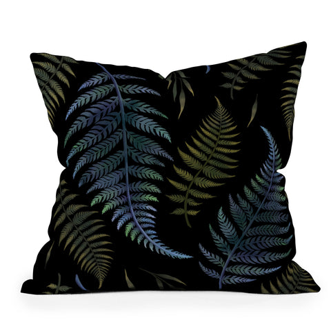 episodic drawing Fern Leaves Throw Pillow