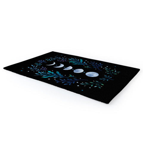 episodic drawing Moonlight Garden Blue Area Rug