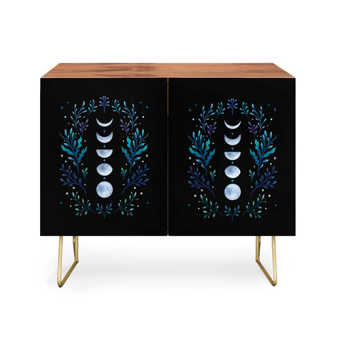 episodic drawing Moonlight Garden Blue Credenza