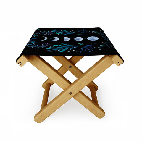 episodic drawing Moonlight Garden Blue Folding Stool