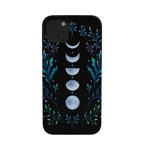 episodic drawing Moonlight Garden Blue Phone Case