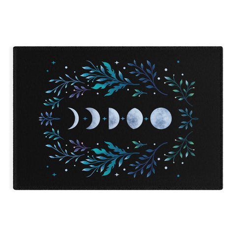 episodic drawing Moonlight Garden Blue Outdoor Rug