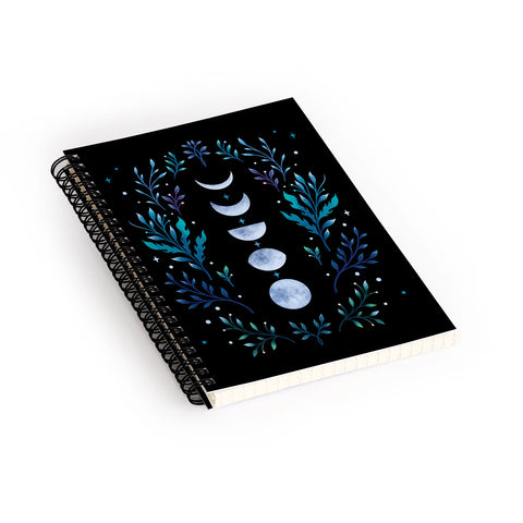 episodic drawing Moonlight Garden Blue Spiral Notebook
