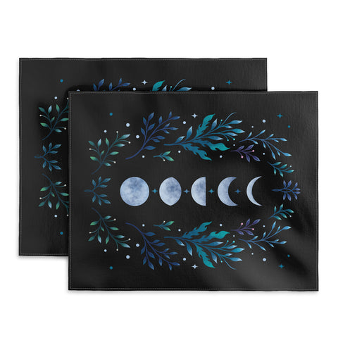 episodic drawing Moonlight Garden Blue Placemat
