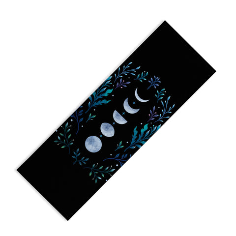 episodic drawing Moonlight Garden Blue Yoga Mat