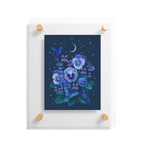 episodic drawing Violet February Flower Floating Acrylic Print