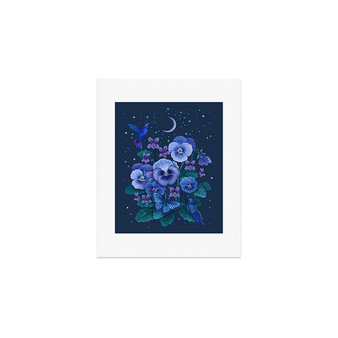episodic drawing Violet February Flower Art Print
