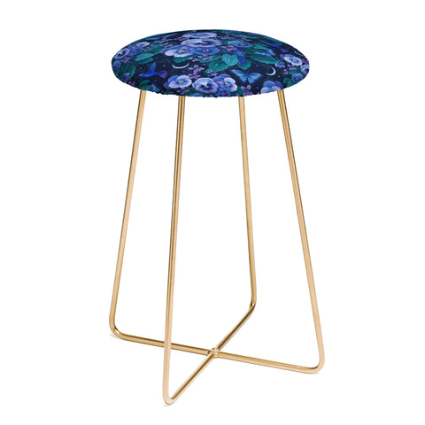episodic drawing Violet February Flower Counter Stool