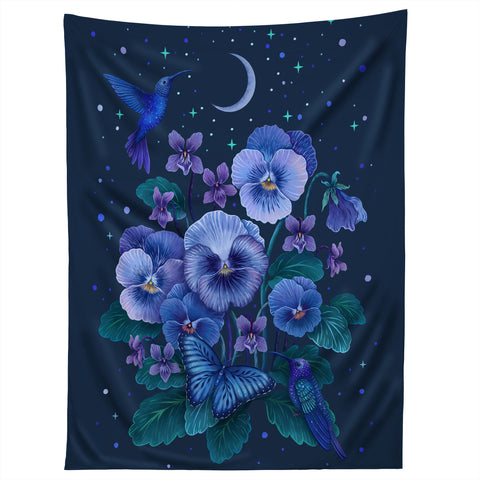 episodic drawing Violet February Flower Tapestry