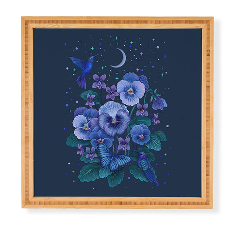 episodic drawing Violet February Flower Framed Wall Art