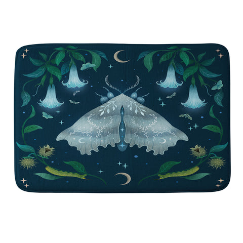 episodic drawing White Angel Moth Memory Foam Bath Mat