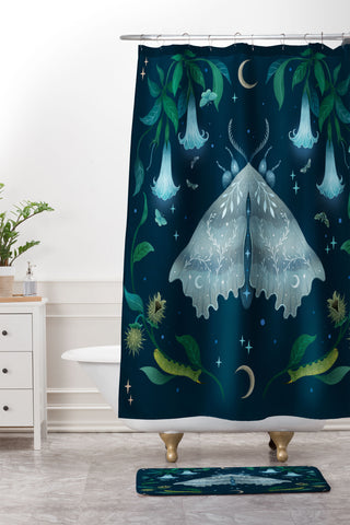 episodic drawing White Angel Moth Shower Curtain And Mat