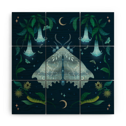 episodic drawing White Angel Moth Wood Wall Mural