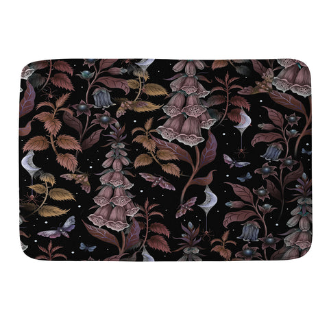 episodic drawing Witchy Magical Foxglove Garden Memory Foam Bath Mat