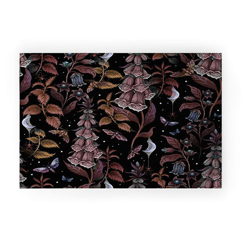 episodic drawing Witchy Magical Foxglove Garden Welcome Mat
