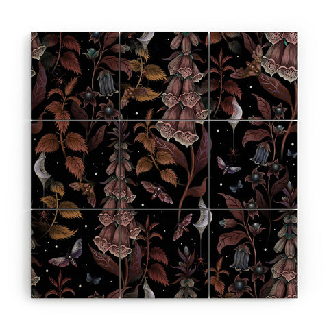 episodic drawing Witchy Magical Foxglove Garden Wood Wall Mural