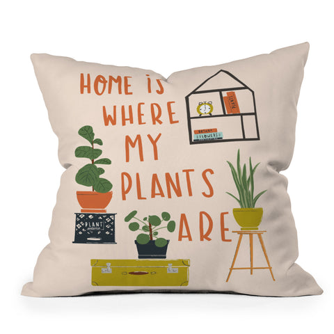 Erika Stallworth Home is Where My Plants Are I Outdoor Throw Pillow
