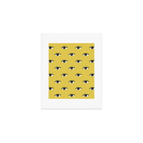 Erika Stallworth Inky Textured Eye Pattern Olive Art Print