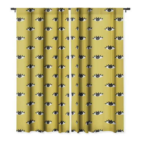 Erika Stallworth Inky Textured Eye Pattern Olive Blackout Non Repeat