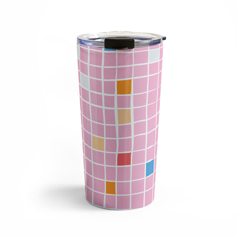 Erika Stallworth Modern Mosaic Pink Travel Mug