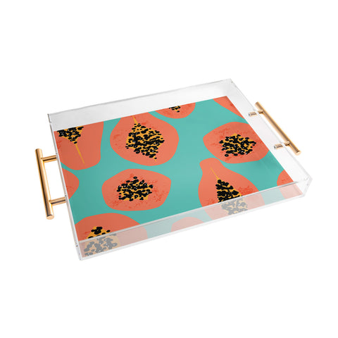 Erika Stallworth Papaya Sky Tropical Fruit Acrylic Tray