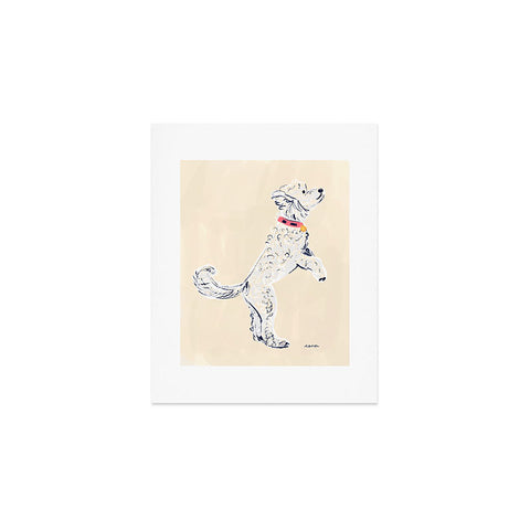 Esca Watercolors White Poodle Art Print