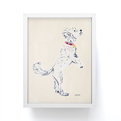 Esca Watercolors White Poodle Framed Mini Art Print
