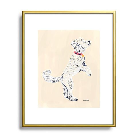 Esca Watercolors White Poodle Metal Framed Art Print
