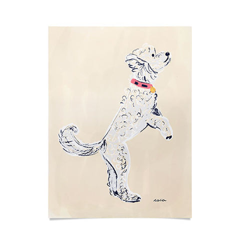 Esca Watercolors White Poodle Poster