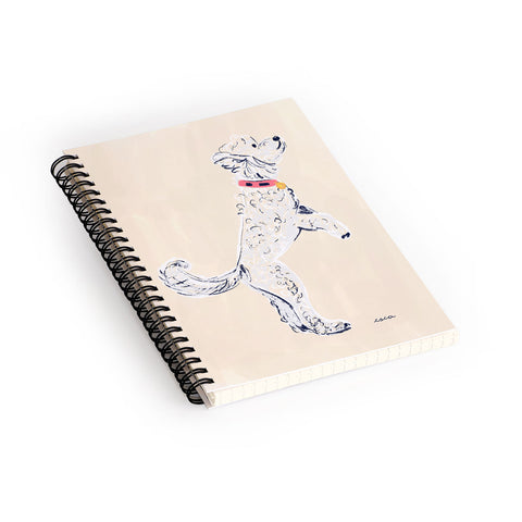 Esca Watercolors White Poodle Spiral Notebook