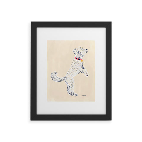 Esca Watercolors White Poodle Framed Art Print