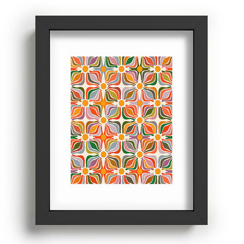 evamatise Abstract Flowers Summer Holiday Recessed Framing Rectangle