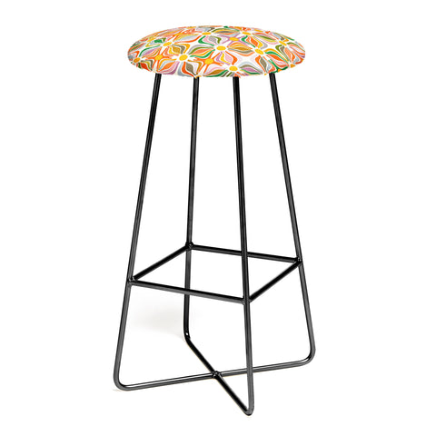evamatise Abstract Flowers Summer Holiday Bar Stool