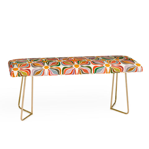 evamatise Abstract Flowers Summer Holiday Bench