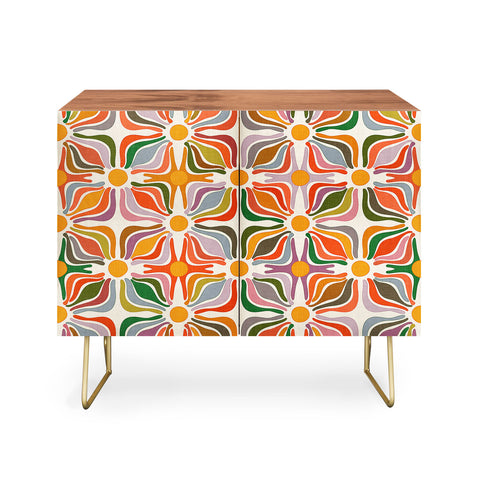 evamatise Abstract Flowers Summer Holiday Credenza