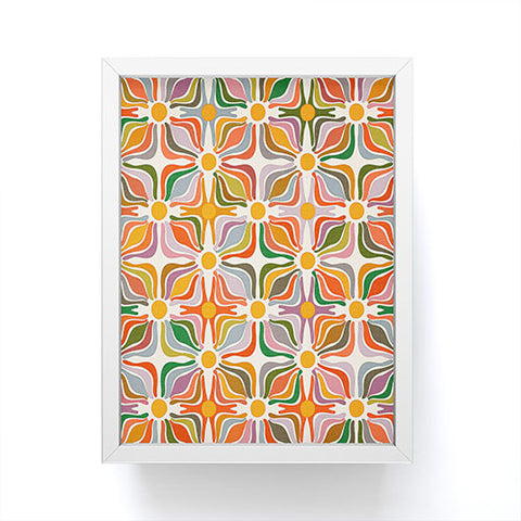 evamatise Abstract Flowers Summer Holiday Framed Mini Art Print